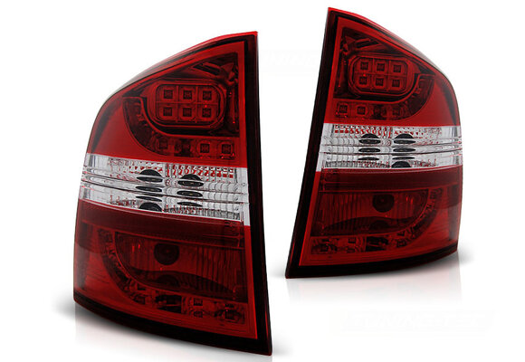 Achterlichten geschikt voor Skoda Octavia II Combi Station 04-12 rood helder LED