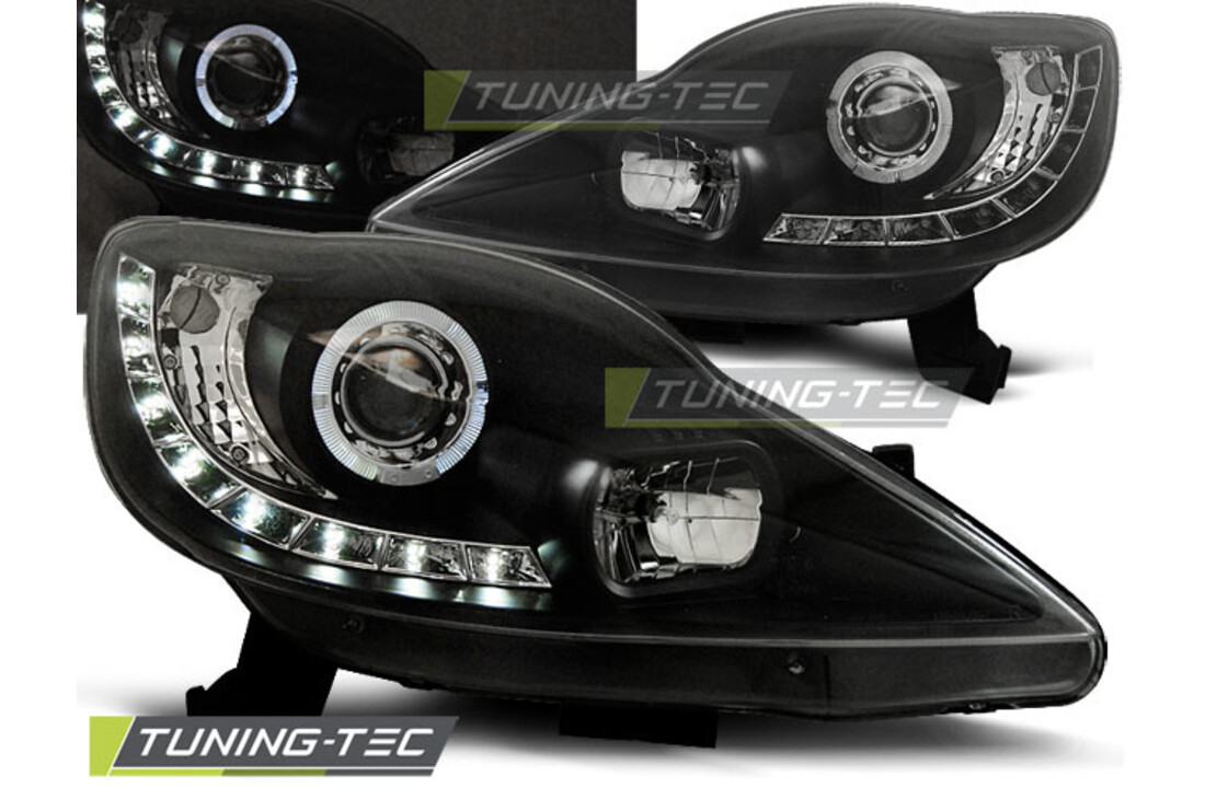 Koplampen met parkeerlicht geschikt voor Peugeot 107 05-11 zwart