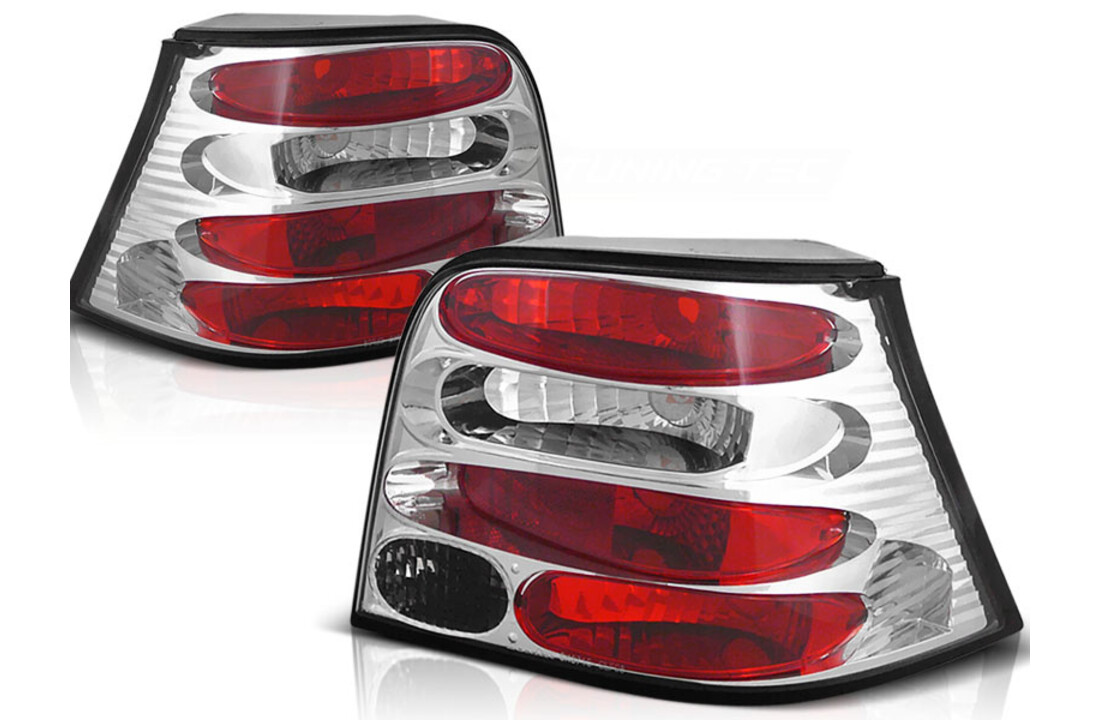 Achterlichten geschikt voor VW Golf 4 09 97-09 03 chroom
