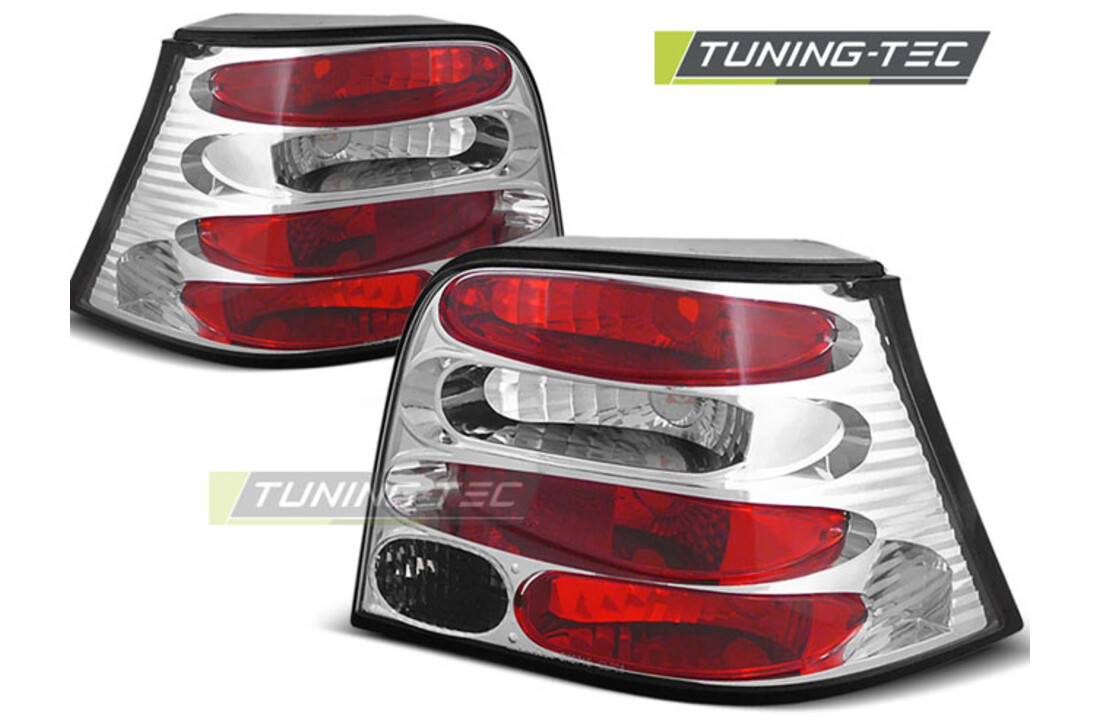 Achterlichten geschikt voor VW Golf 4 09 97-09 03 chroom