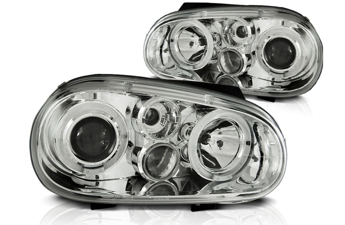 Koplampen geschikt voor VW Golf 4 09 97-09 03 Angel Eyes chroom