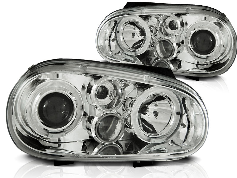 Koplampen geschikt voor VW Golf 4 09 97-09 03 Angel Eyes chroom