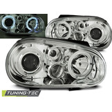 Koplampen geschikt voor VW Golf 4 09 97-09 03 Angel Eyes chroom