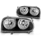 Koplampen geschikt voor VW Golf 3 09 91-08 97 Angel Eyes zwart
