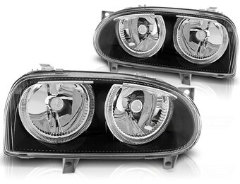 Koplampen geschikt voor VW Golf 3 09 91-08 97 Angel Eyes zwart