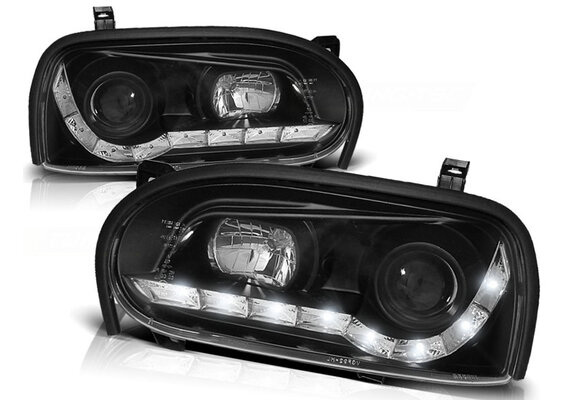 Koplampen met parkeerlicht geschikt voor VW Golf 3 09 91-08 97 zwart