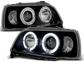 Koplampen geschikt voor Renault Clio 06 90-95 Angel Eyes zwart