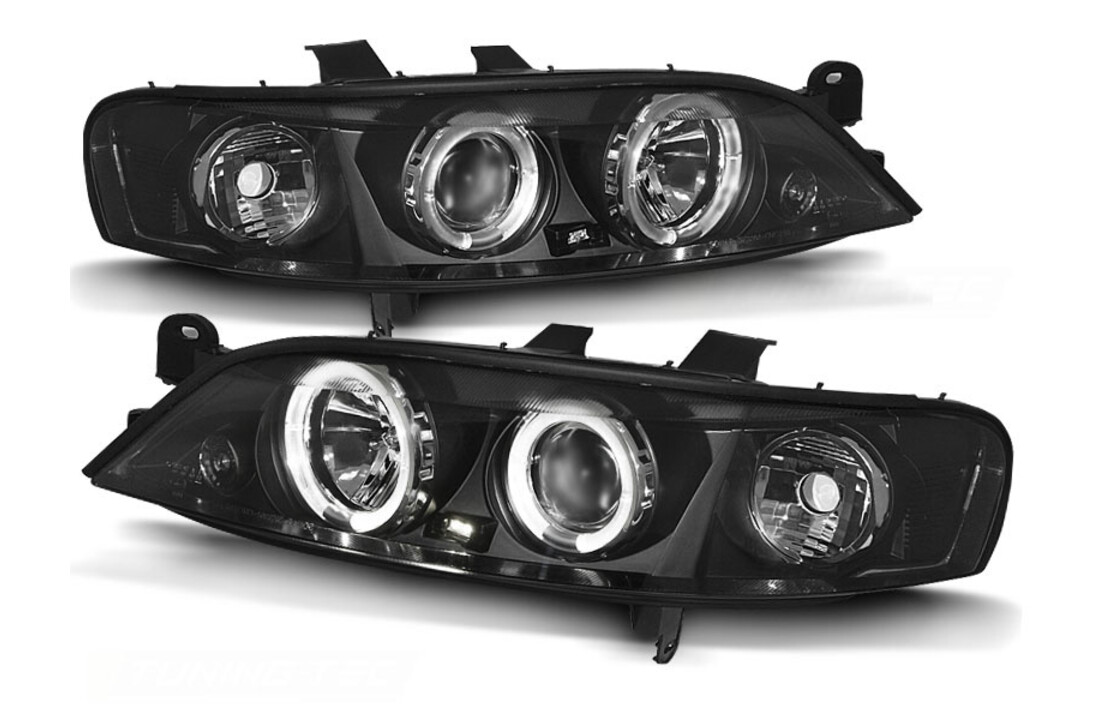Koplampen geschikt voor Opel Vectra B 99-03 02 Angel Eyes zwart