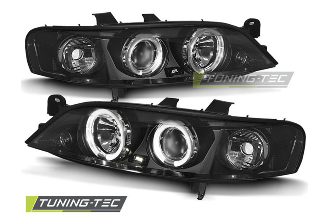 Koplampen geschikt voor Opel Vectra B 99-03 02 Angel Eyes zwart