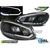 Koplampen dagrijlicht geschikt voor VW Golf 6 10-08-12 zwart tube lights tru DRL