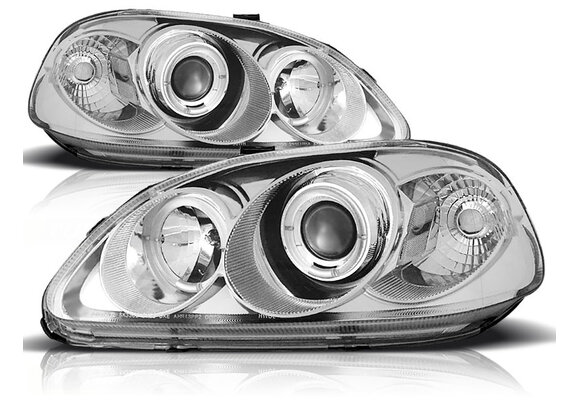 Koplampen dual halo rims geschikt voor Honda Civic 09 95-02 99 Angel Eyes chroom