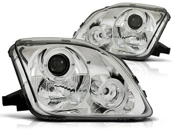 Koplampen dual halo rims geschikt voor Honda Prelude 02 97-01 Angel Eyes chroom