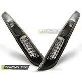 Achterlichten geschikt voor Ford Focus MK2 09 04-08 hatchback zwart LED