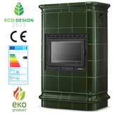 Tegelkachel - houtkachel - 13kW - keramisch - ROMA - olijfgroen