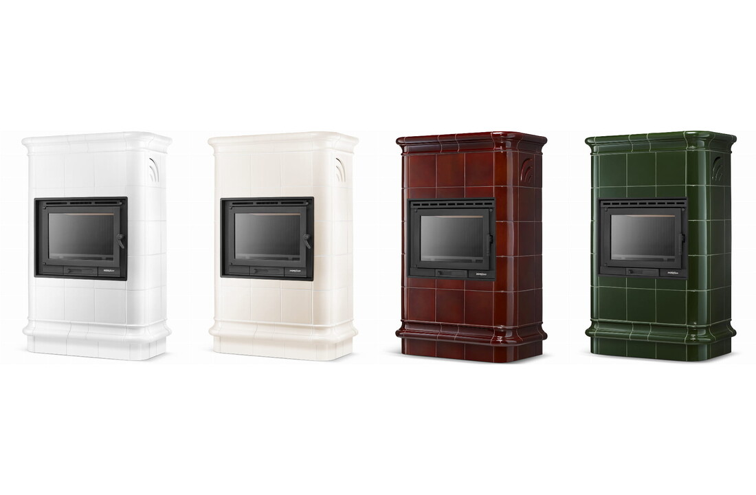 Tegelkachel - houtkachel - 13kW - keramisch - ROMA - olijfgroen