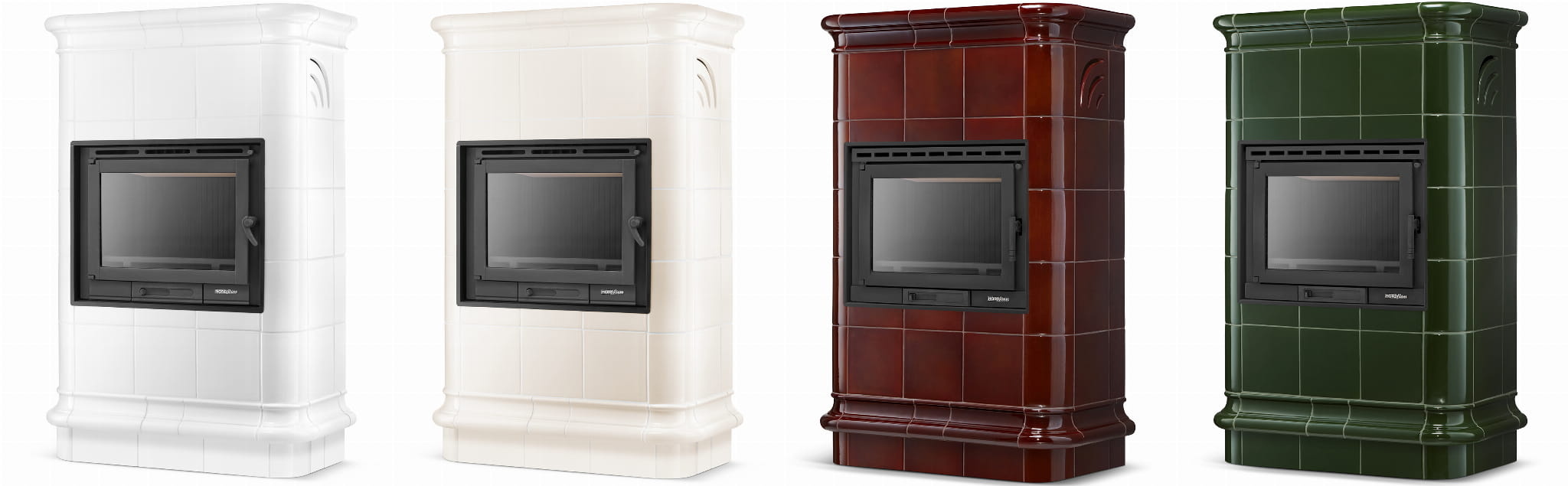 Tegelkachel - houtkachel - 13kW - keramisch - ROMA - olijfgroen