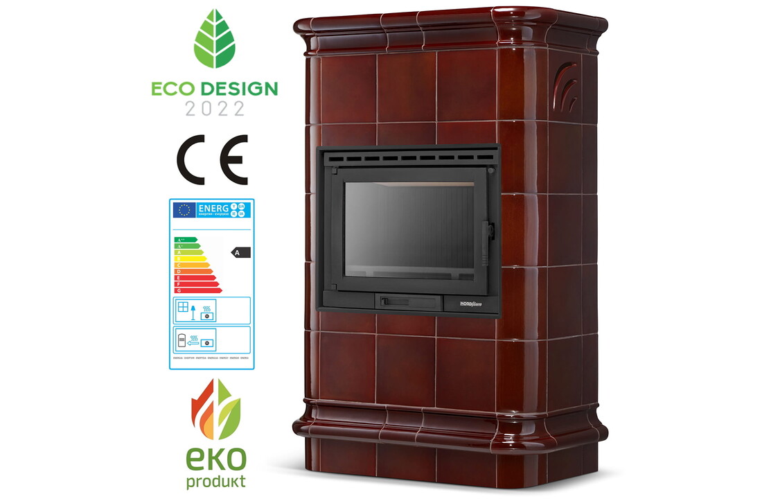 Tegelkachel - houtkachel - 13 kW - keramisch - ROMA - bruin