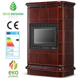 Tegelkachel - houtkachel - 13 kW - keramisch - ROMA - bruin