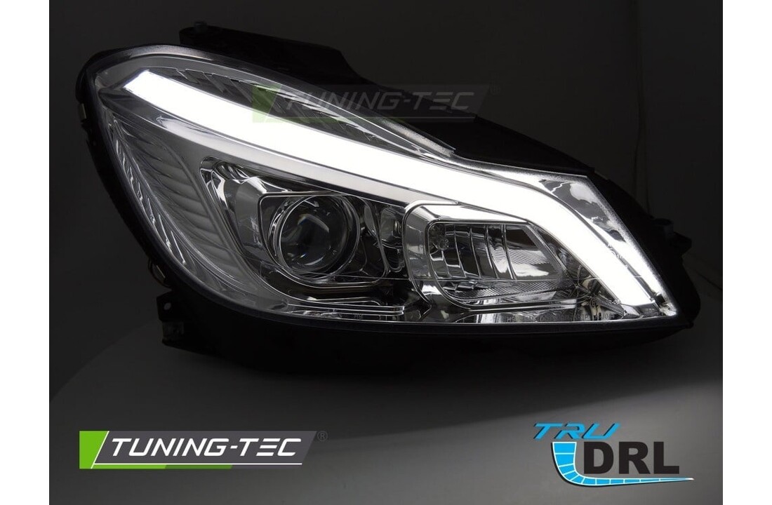 Koplampen Tube LED Chroom Sequentiële Knipperlichten DRL geschikt voor Mercedes W204 11-14