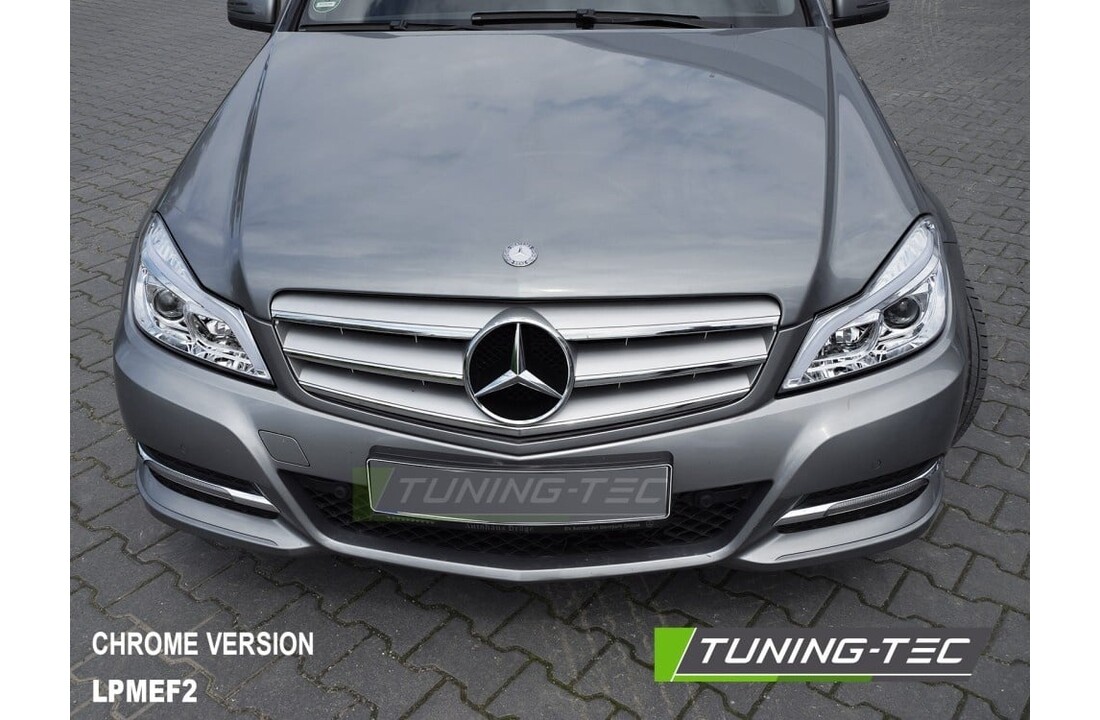 Koplampen Tube LED Chroom Sequentiële Knipperlichten DRL geschikt voor Mercedes W204 11-14