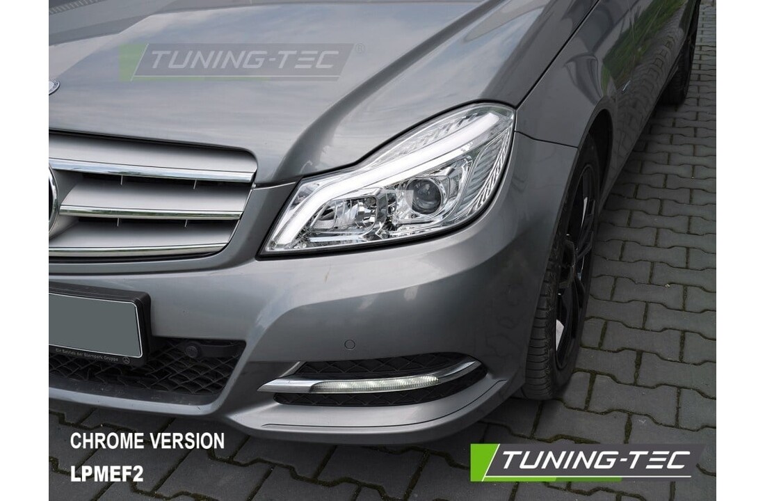 Koplampen Tube LED Chroom Sequentiële Knipperlichten DRL geschikt voor Mercedes W204 11-14