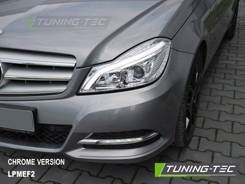 Koplampen Tube LED Chroom Sequentiële Knipperlichten DRL geschikt voor Mercedes W204 11-14