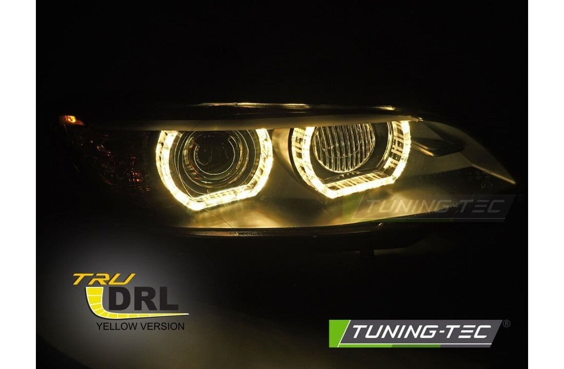 Xenon Koplampen Gele LED Zwarte DRL geschikt voor BMW E92/E93 (06-10)