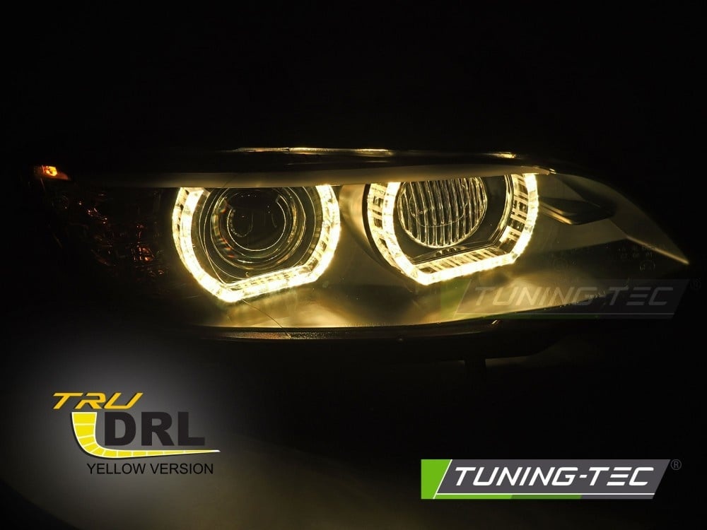 Xenon Koplampen Gele LED Zwarte DRL geschikt voor BMW E92/E93 (06-10)