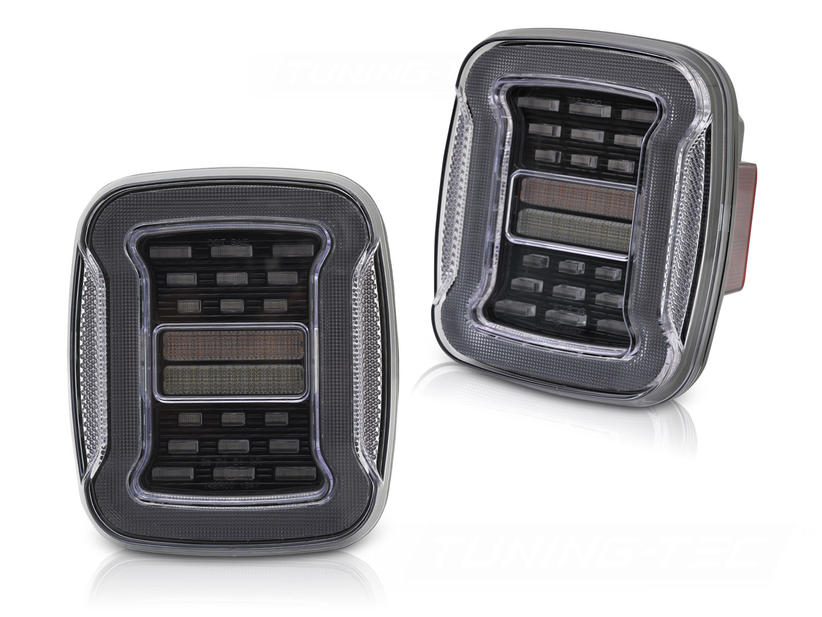 Achterlichten LED Jeep Wrangler YJ (91-96) TJ (96-06) Wit Dynamisch