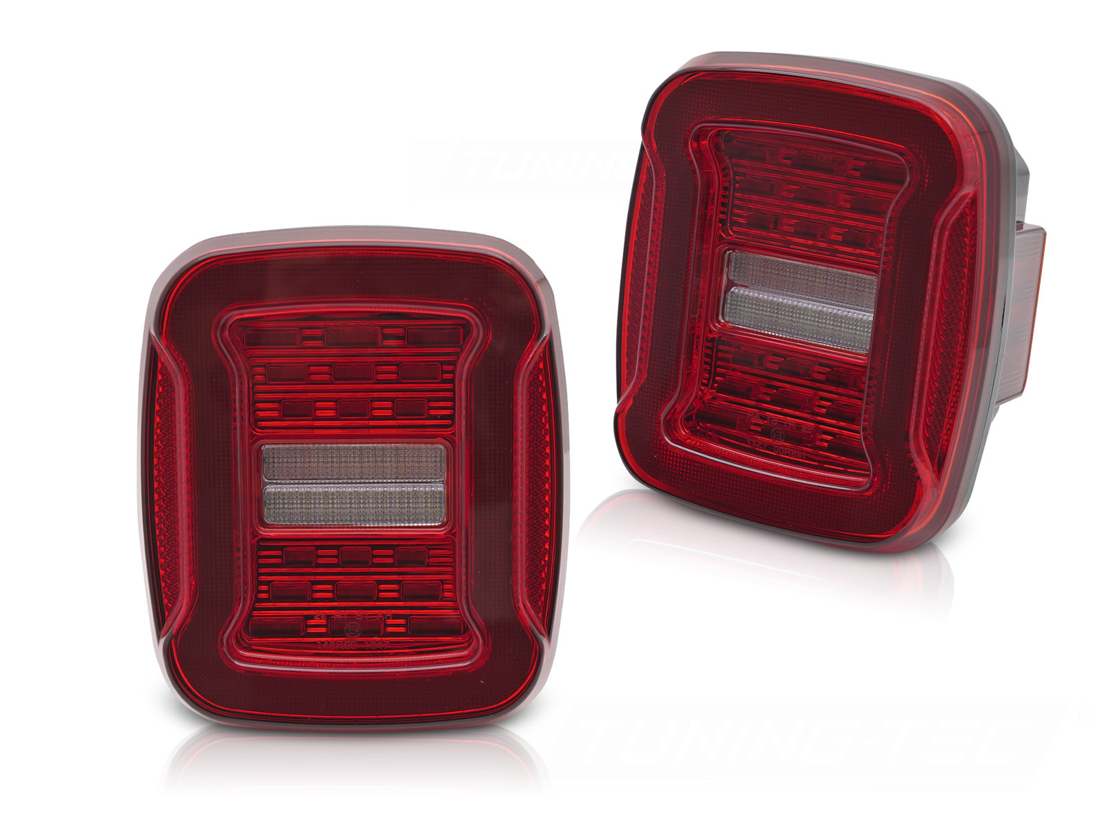 Achterlichten Jeep Wrangler YJ/TJ (91-06) Rood/Wit LED Dynamisch