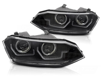 Koplampen geschikt voor VW Polo VI 2G (2017-2021) LED DRL Dynamisch Zwart