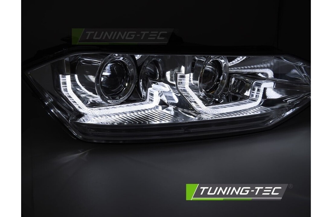 Koplampen geschikt voor VW Polo VI 2G 17-21 Sequentiële LED DRL Chroom