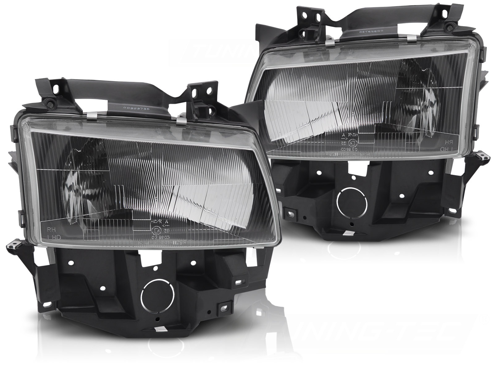 Koplampen geschikt voor VW T4 Bus 08.96-03.03 Zwart Halogeen E-gekeurd