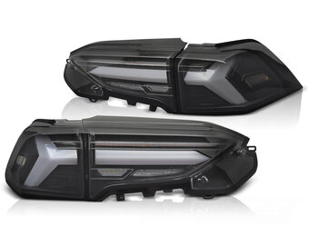 Achterlichten geschikt voor Toyota RAV4 19- LED BAR Zwart Dynamische Knipperlichten