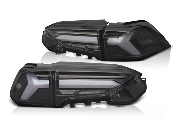 Achterlichten geschikt voor Toyota RAV4 19- LED BAR Zwart Dynamische Knipperlichten