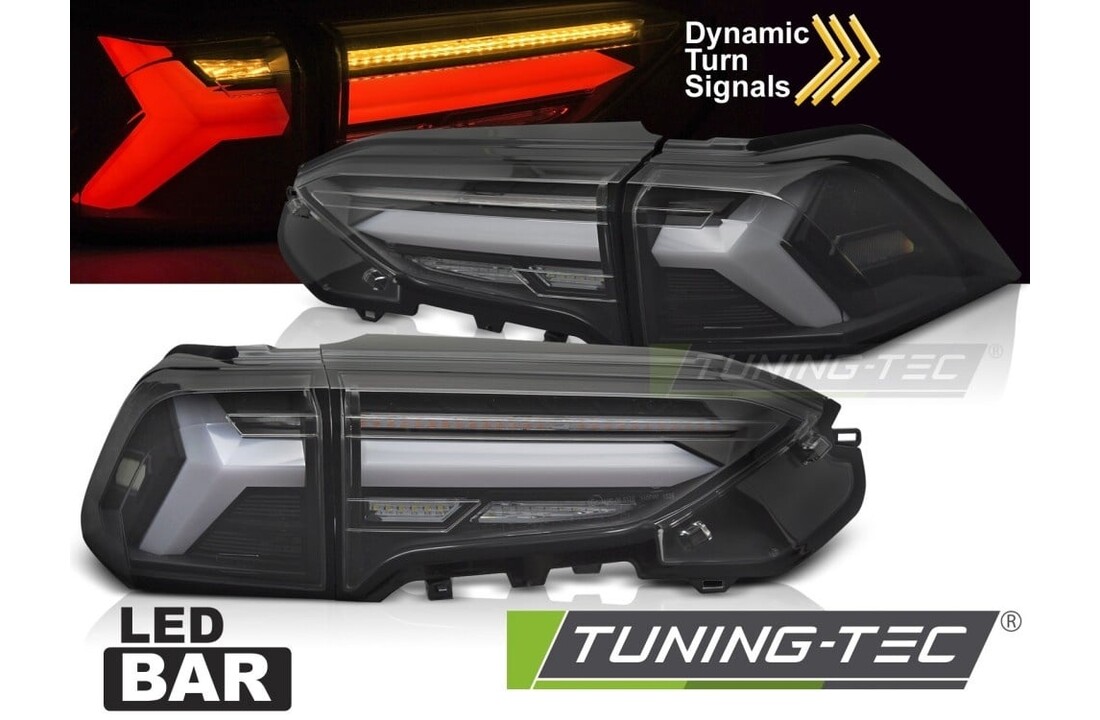 Achterlichten geschikt voor Toyota RAV4 19- LED BAR Zwart Dynamische Knipperlichten