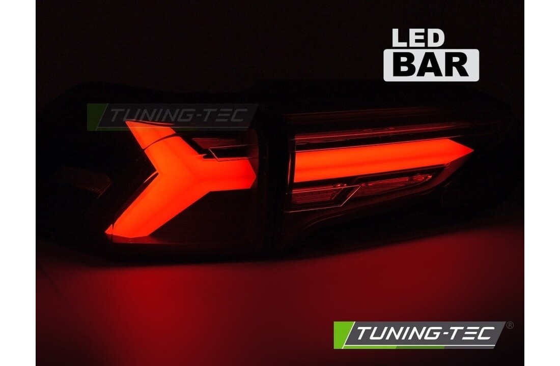 Achterlichten geschikt voor Toyota RAV4 19- LED BAR Zwart Dynamische Knipperlichten