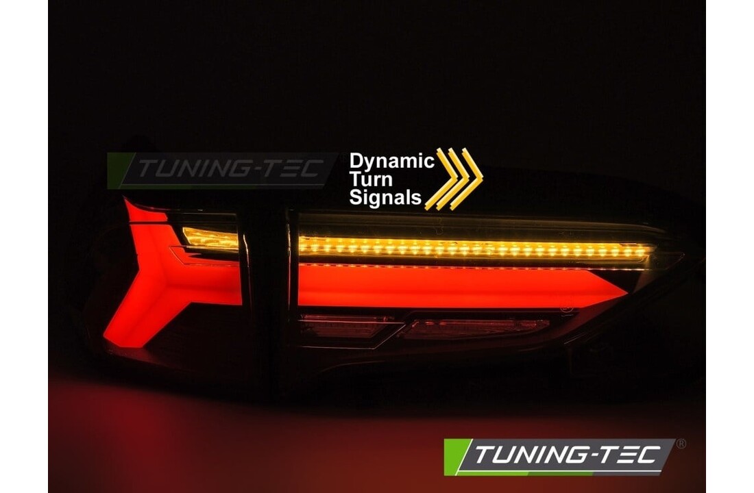 Achterlichten geschikt voor Toyota RAV4 19- LED BAR Zwart Dynamische Knipperlichten