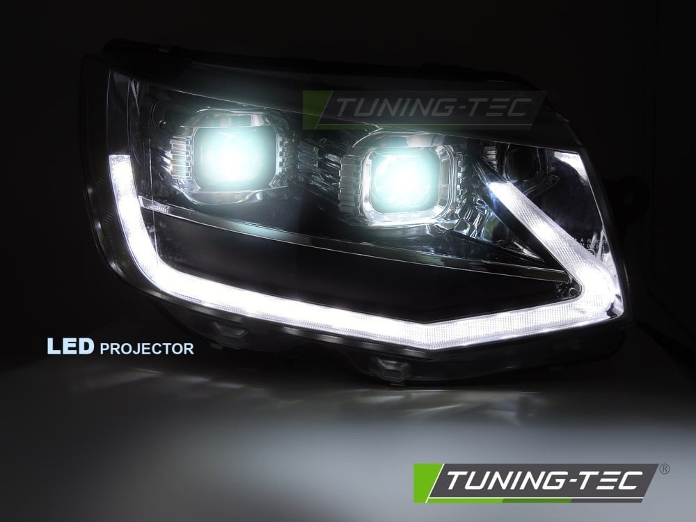 Koplampen LED Tube Light Zwart Dynamisch Knipperlicht geschikt voor VW T6 15-19