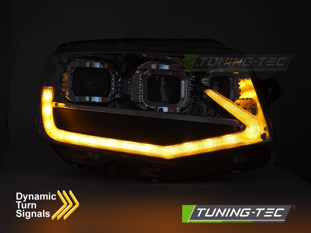 Koplampen LED Tube Light Zwart Dynamisch Knipperlicht geschikt voor VW T6 15-19