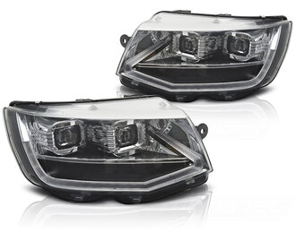 LED Koplampen Tube Light Chroom DRL Dynamische Knipperlichten geschikt voor VW T6 15-19