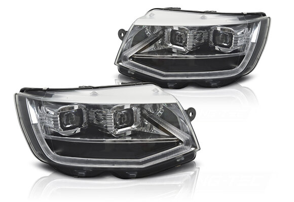 LED Koplampen Tube Light Chroom DRL Dynamische Knipperlichten geschikt voor VW T6 15-19