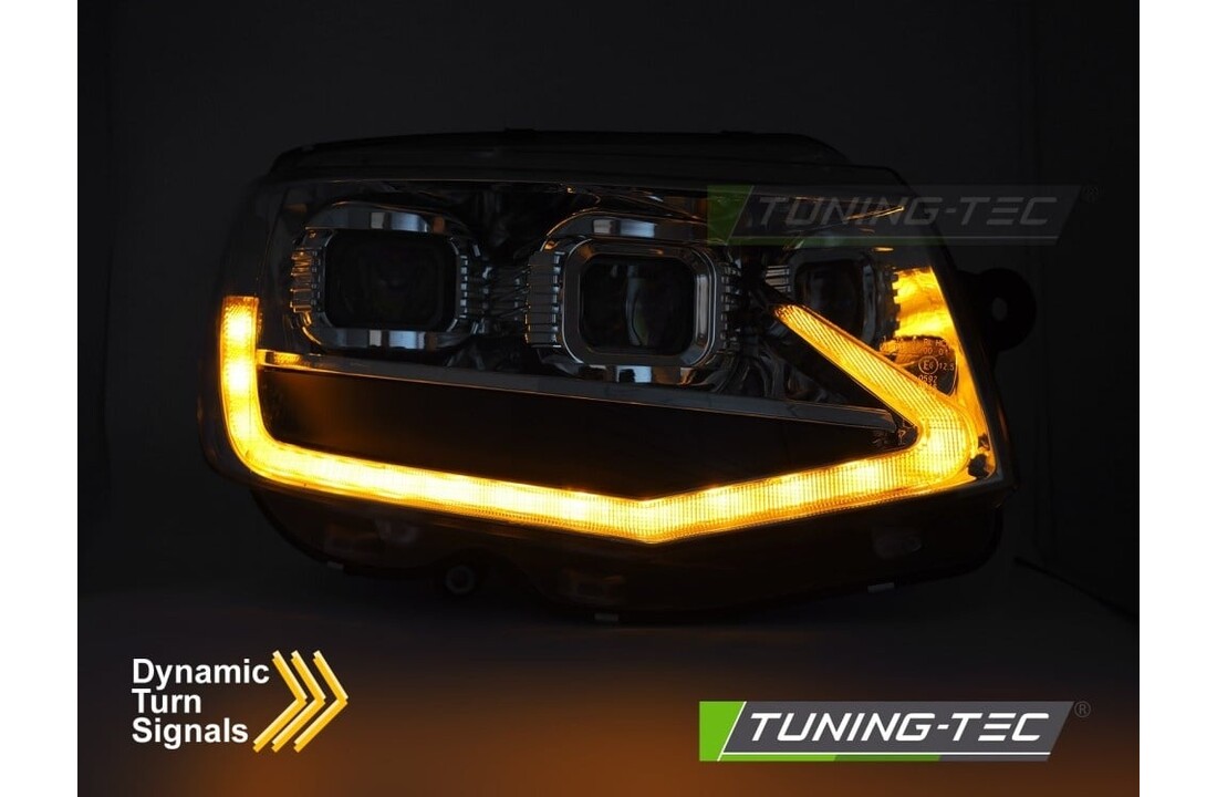 LED Koplampen Tube Light Chroom DRL Dynamische Knipperlichten geschikt voor VW T6 15-19
