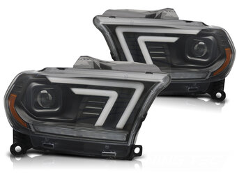 Koplampen Xenon Zwart Tube Sequential Dodge Durango 10-13
