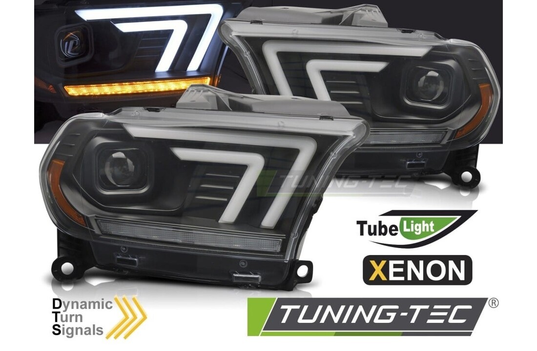 Koplampen Xenon Zwart Tube Sequential Dodge Durango 10-13