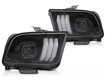 Koplampen geschikt voor Ford Mustang 04-09 Tube Light Zwart Set
