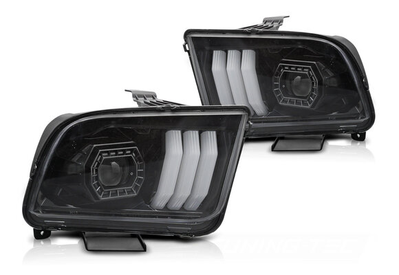 Koplampen geschikt voor Ford Mustang 04-09 Tube Light Zwart Set