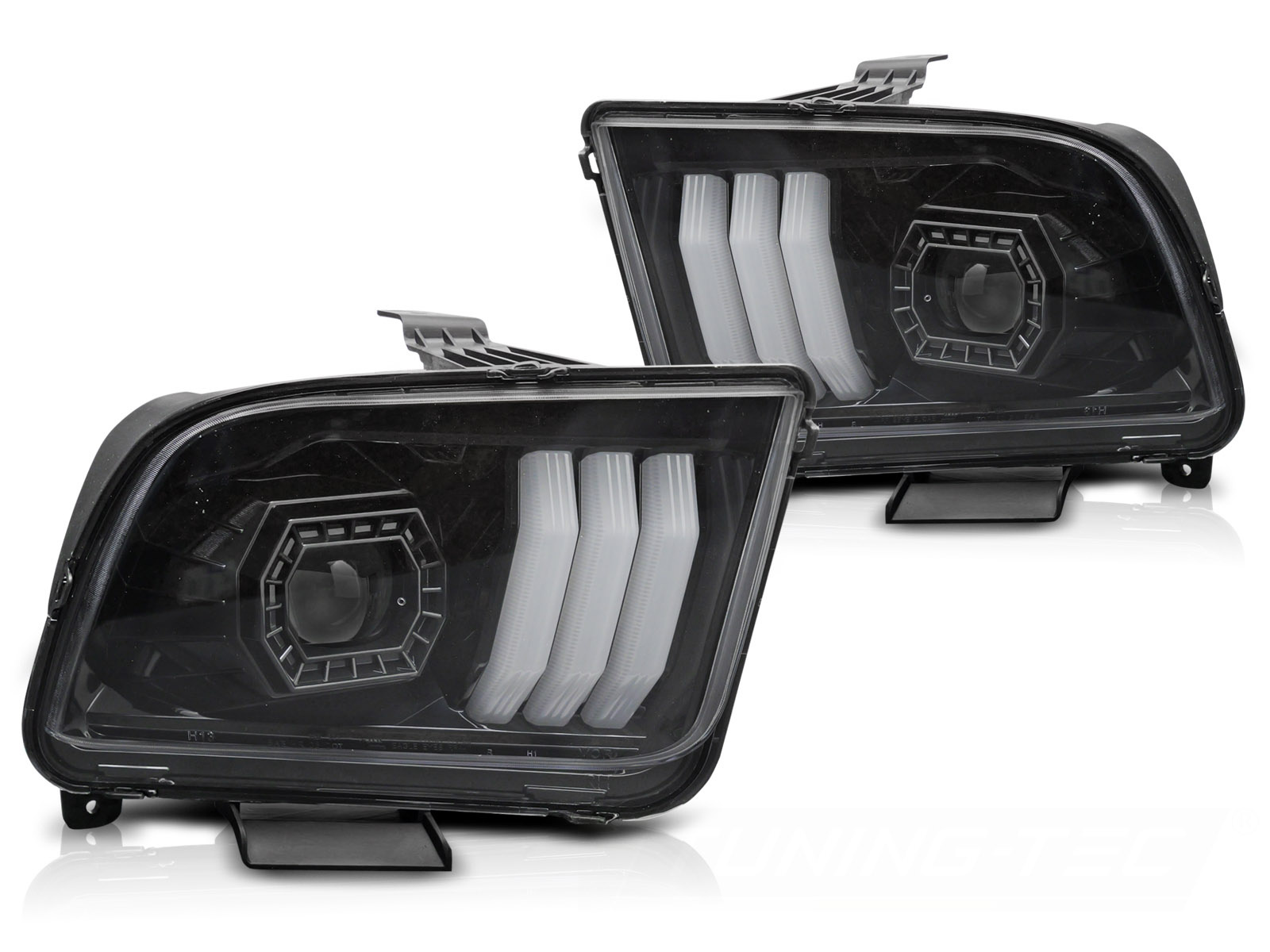 Koplampen geschikt voor Ford Mustang 04-09 Tube Light Zwart Set
