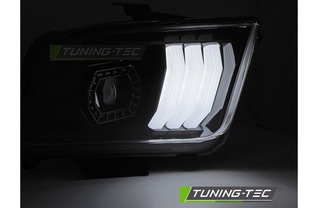 Koplampen geschikt voor Ford Mustang 04-09 Tube Light Zwart Set