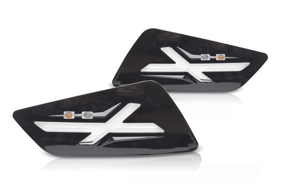 LED richtingaanwijzers Glanzend Zwart voor Vespa GTS / GTV 300cc